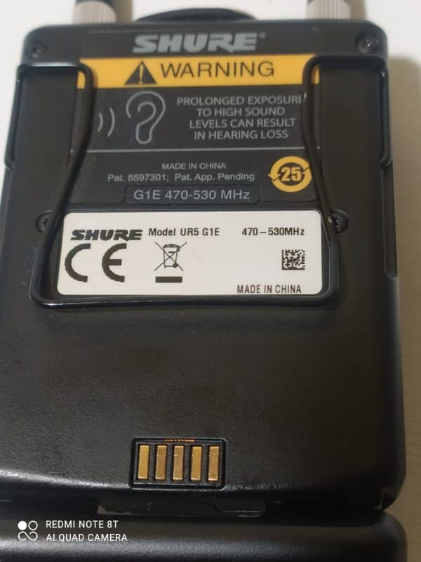 Shure UR5 470-530 Mhz G1E Wireless Receiver Beltpack Bodypack - Image 5